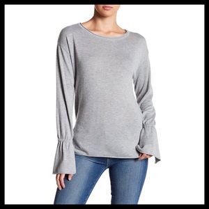 14th & Union Bell Sleeve Sweater Grey